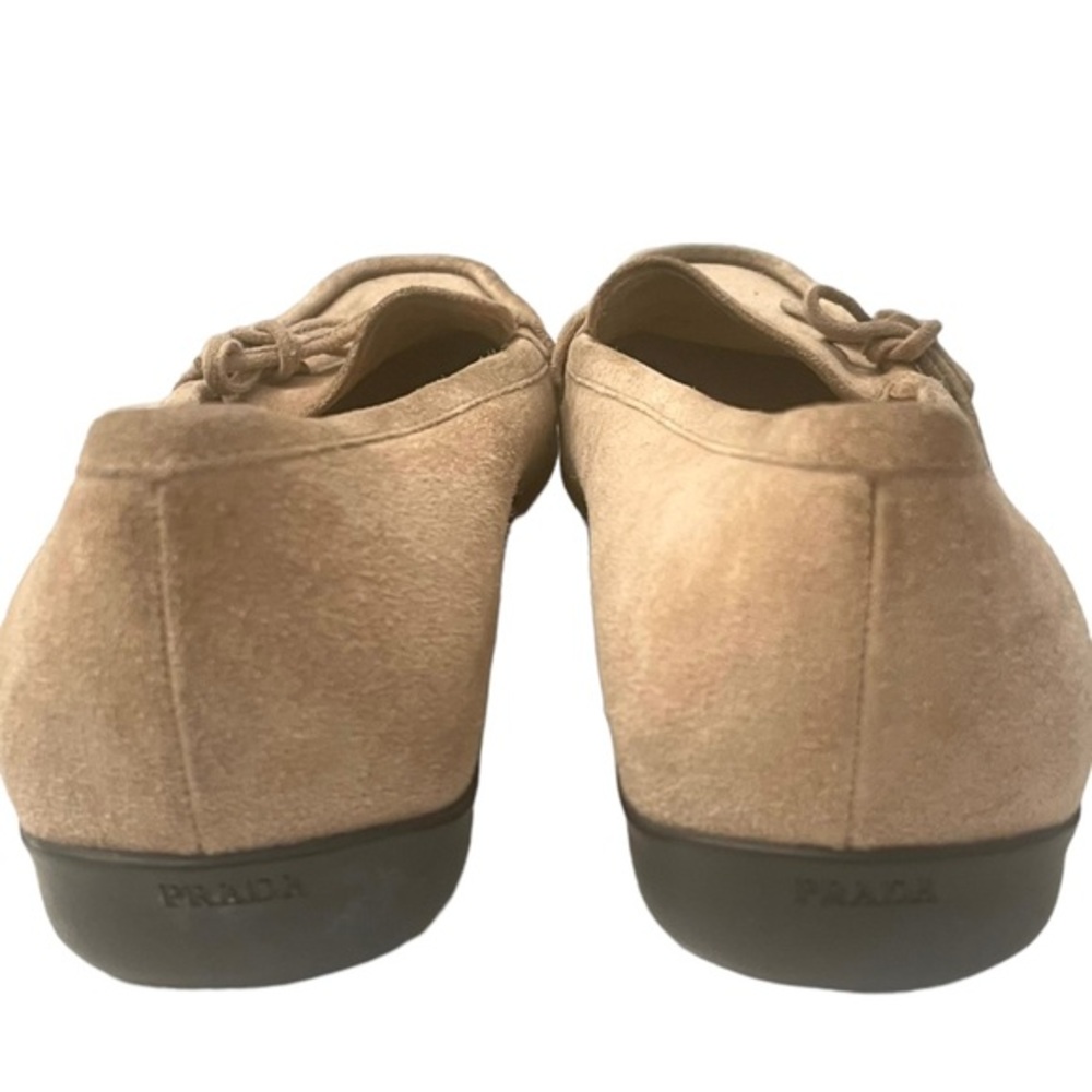 Prada Beige Suede Moccasin Loafers Size 7 - Picture 5 of 13